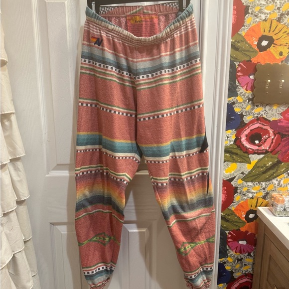 Aviator Nation Tulum Bolt Stitch Sweatpants Joggers Serape - Picture 3 of 5
